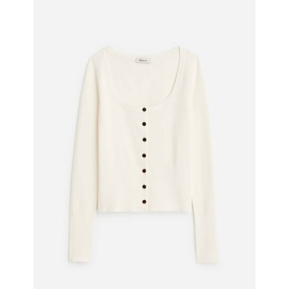Madewell NWT Women’s Snowy Pax Signature Knit Scoopneck Cardigan size XL - Picture 1 of 7